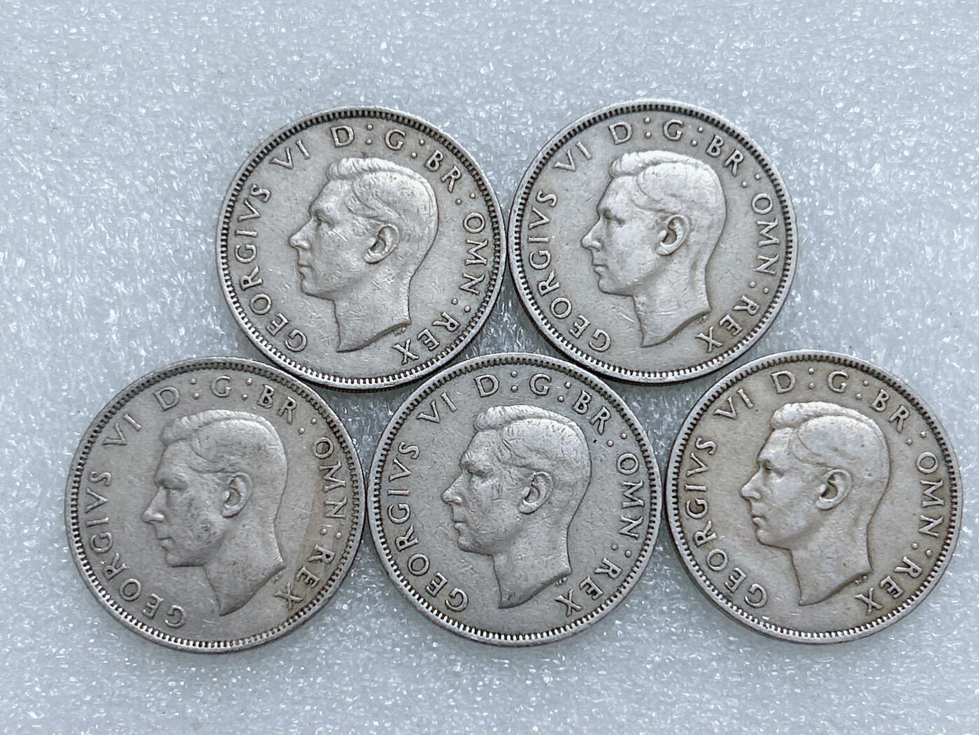 第一海外回流一元起拍收藏 散集专场  第270期 英国乔六1950年2先令硬币 5枚