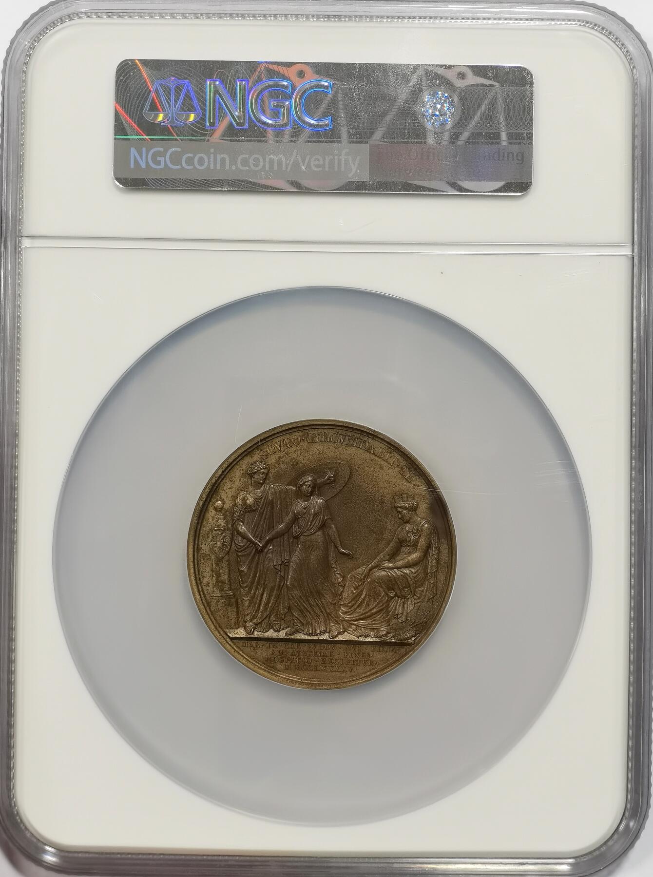 博洋堂世界钱币拍卖第147期（全场包邮） NGC MS62 法国1795年路易十八头像世博会纪念大铜章，50mm巨大款，原铸非后铸款！