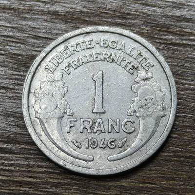 【铜匠收藏】★第132场★散币场，无佣金，30包邮。不满30元，支付5元运费。《接受代拍 代送NGC评级》 - 法国 1946年 1法郎 铝币 谷物女神