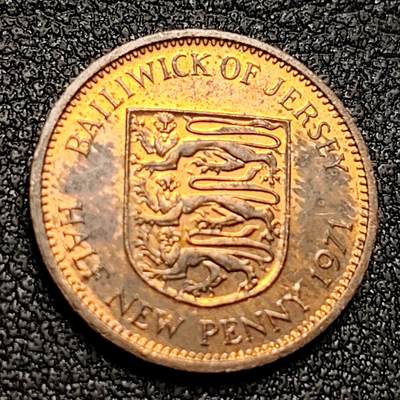 泉币菌-第134场-精品福利场 - 泽西岛1971首发年1/2便士 自然氧化 铜 袖珍币