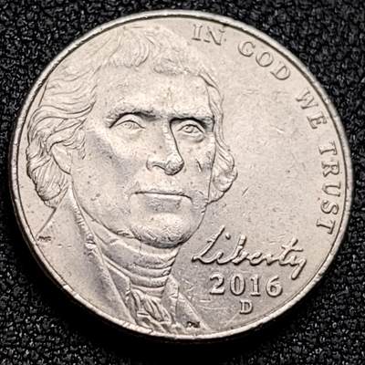 泉币菌-第134场-精品福利场 - 美国杰弗逊5分,签字款,重5g直径21.21mm