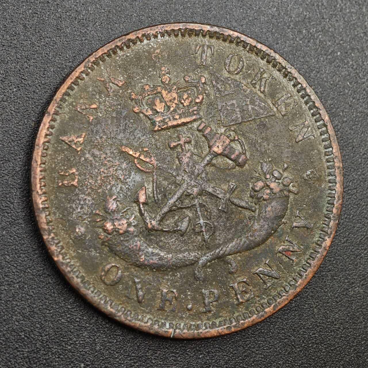 【淘币小摊】实时拍第八百零二拍   散币场   满百包邮可预留二周 每周一统一发货   上加拿大银行1850年马剑一便士铜币代币