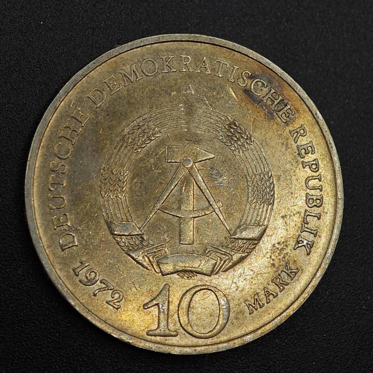 【淘币小摊】实时拍第八百零二拍   散币场   满百包邮可预留二周 每周一统一发货   东德1972年10马克纪念币