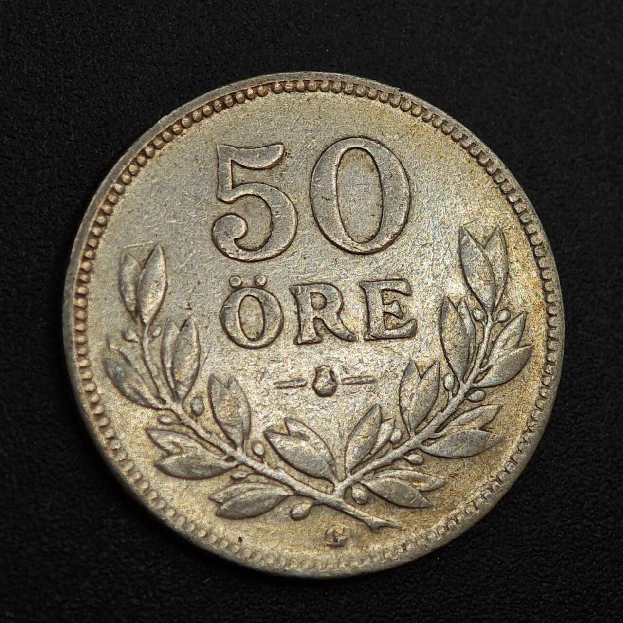 【淘币小摊】实时拍第八百零二拍   散币场   满百包邮可预留二周 每周一统一发货   瑞典1935年50欧尔银币