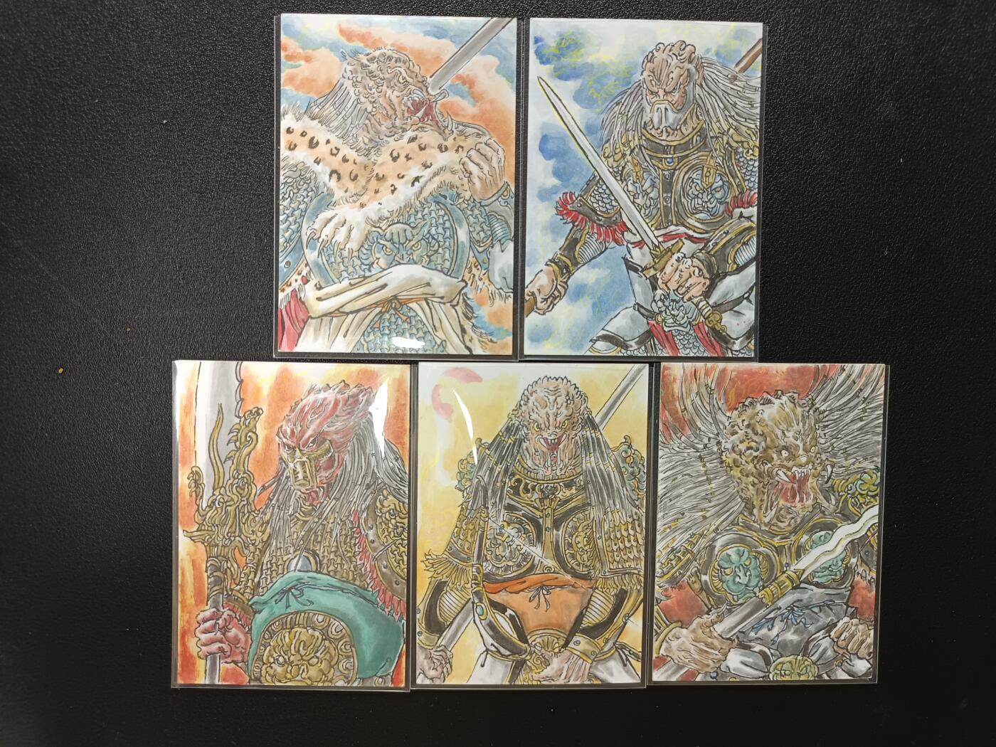 天玑星卡拍第141期《11.24周一截拍》持续收拍收评中 满赠卡需备注 【手绘卡】梦溪工作室 走近科学 张先军 铁血战士版 三国五虎 手绘卡