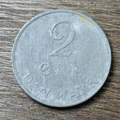 【铜匠收藏】★第132场★散币场，无佣金，30包邮。不满30元，支付5元运费。《接受代拍 代送NGC评级》 - 丹麦 1963年 2欧尔 锌币