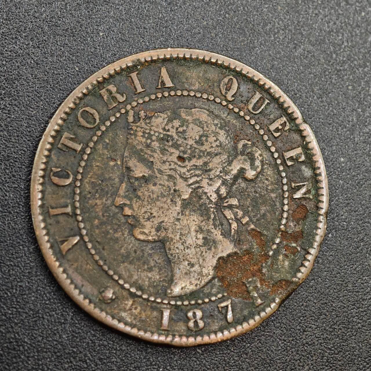 【淘币小摊】实时拍第八百零二拍   散币场   满百包邮可预留二周 每周一统一发货   爱德华王子岛1871年维多利亚一分铜币