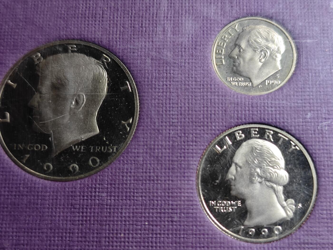 KK钱币收藏小铺 （套币 好品/批量散币 银币）专场  2月预留时间 周末发货  1990美国大小面值清年精制套币