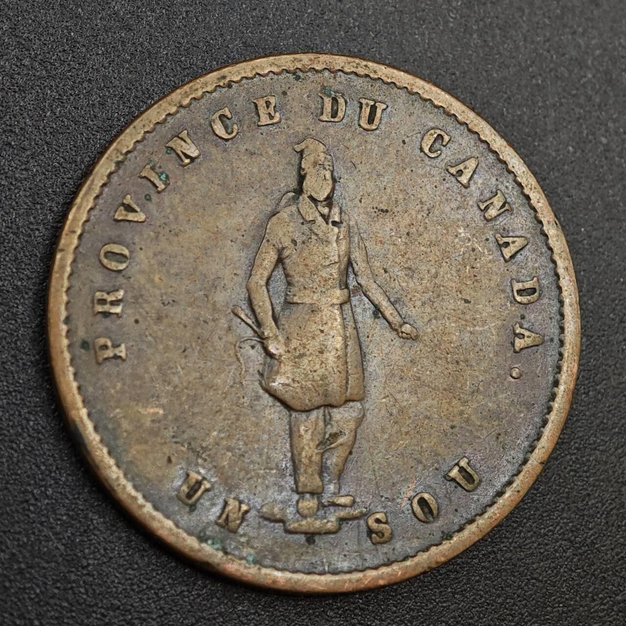 【淘币小摊】实时拍第八百零二拍   散币场   满百包邮可预留二周 每周一统一发货   加拿大1852年魁北克银行半便士铜币代币