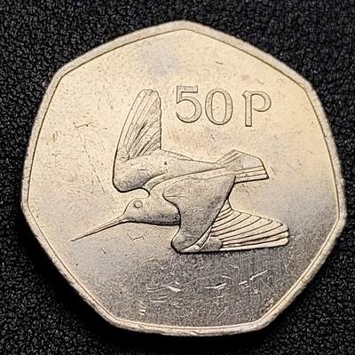 泉币菌-第135场-精品福利场 - 少见原光 鸷鸟 爱尔兰1983年 50便士硬币 直径30mm 