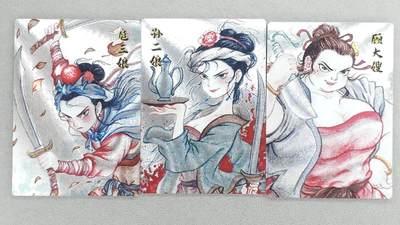 龙虎卡牌六四场 （无佣金，周六结拍，欢迎送拍） - 粗闪3张 昆仑万象 权迎东新绘西游记 刘伟-梁山三女杰