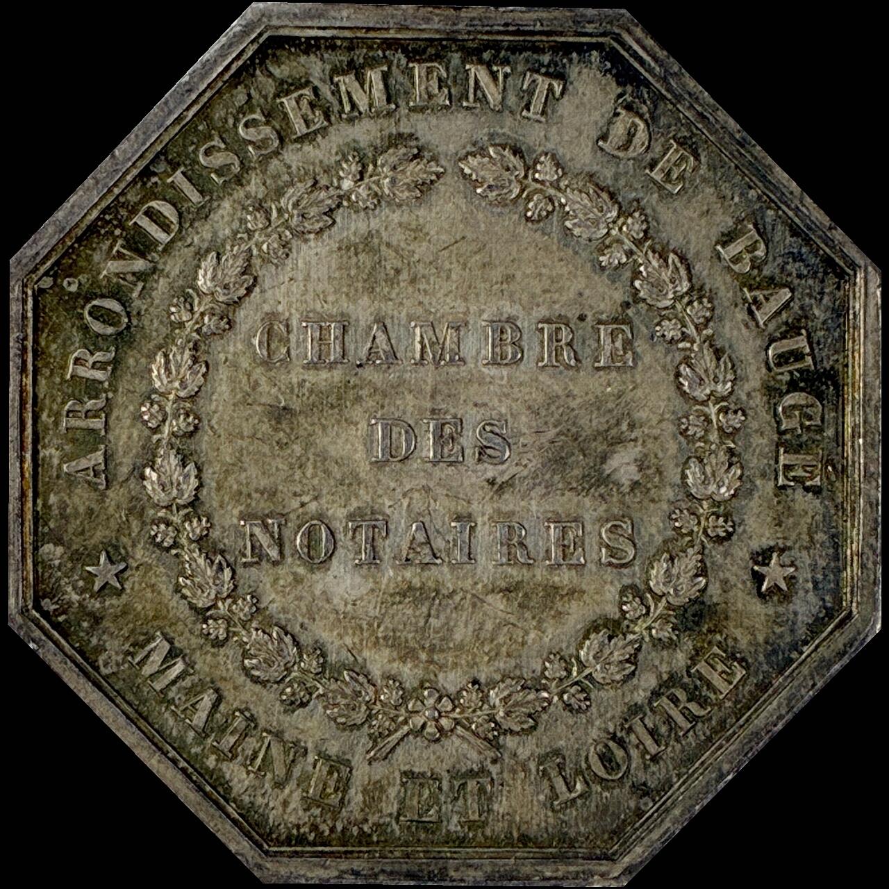 【雨安】【直播拍卖】【世界币章115期-裸币】2025-11-21 周五 19:30 保真 [章] France 章 法国 八角 19世纪 公证人协会 八角银章 UNC 16.1克