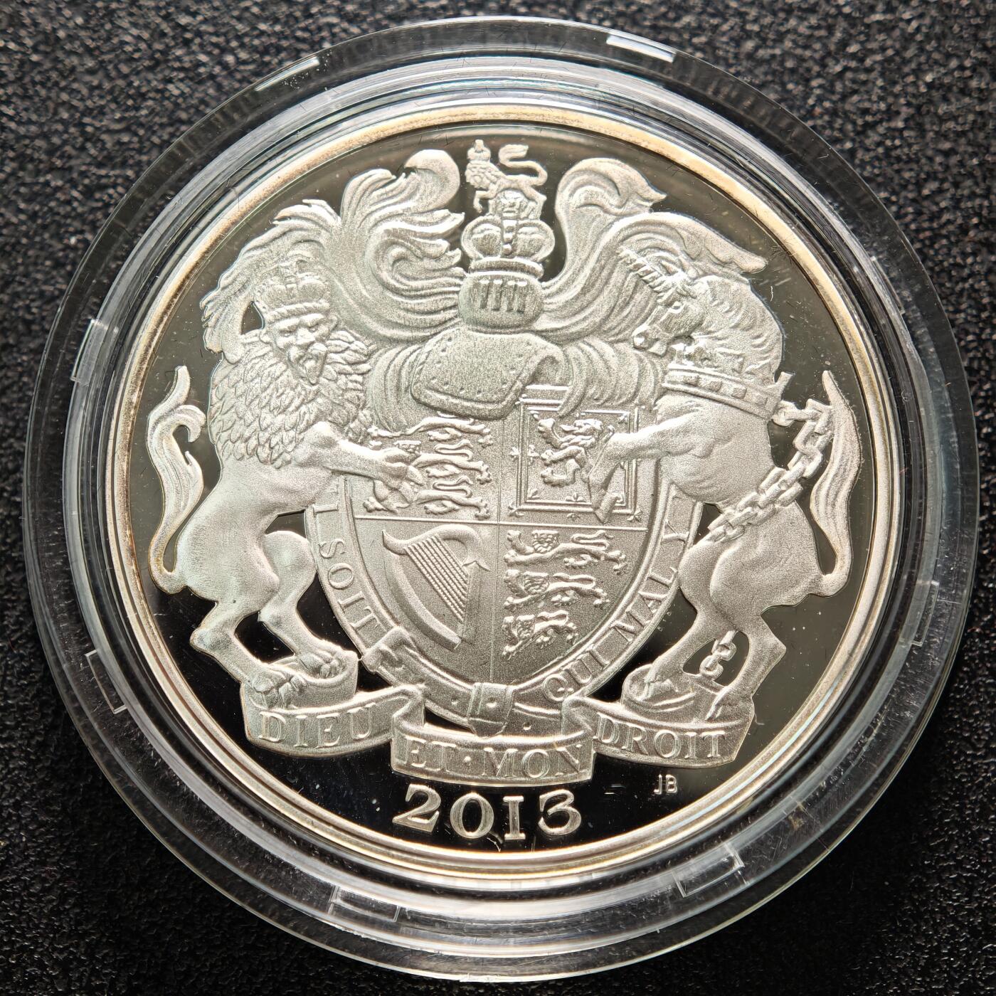 【德藏】世界币章拍卖第154期（拍品征集中~欢迎藏友联系） 2013年 英国伊丽莎白二世女王加冕60周年纪念银币 原盒 原证书