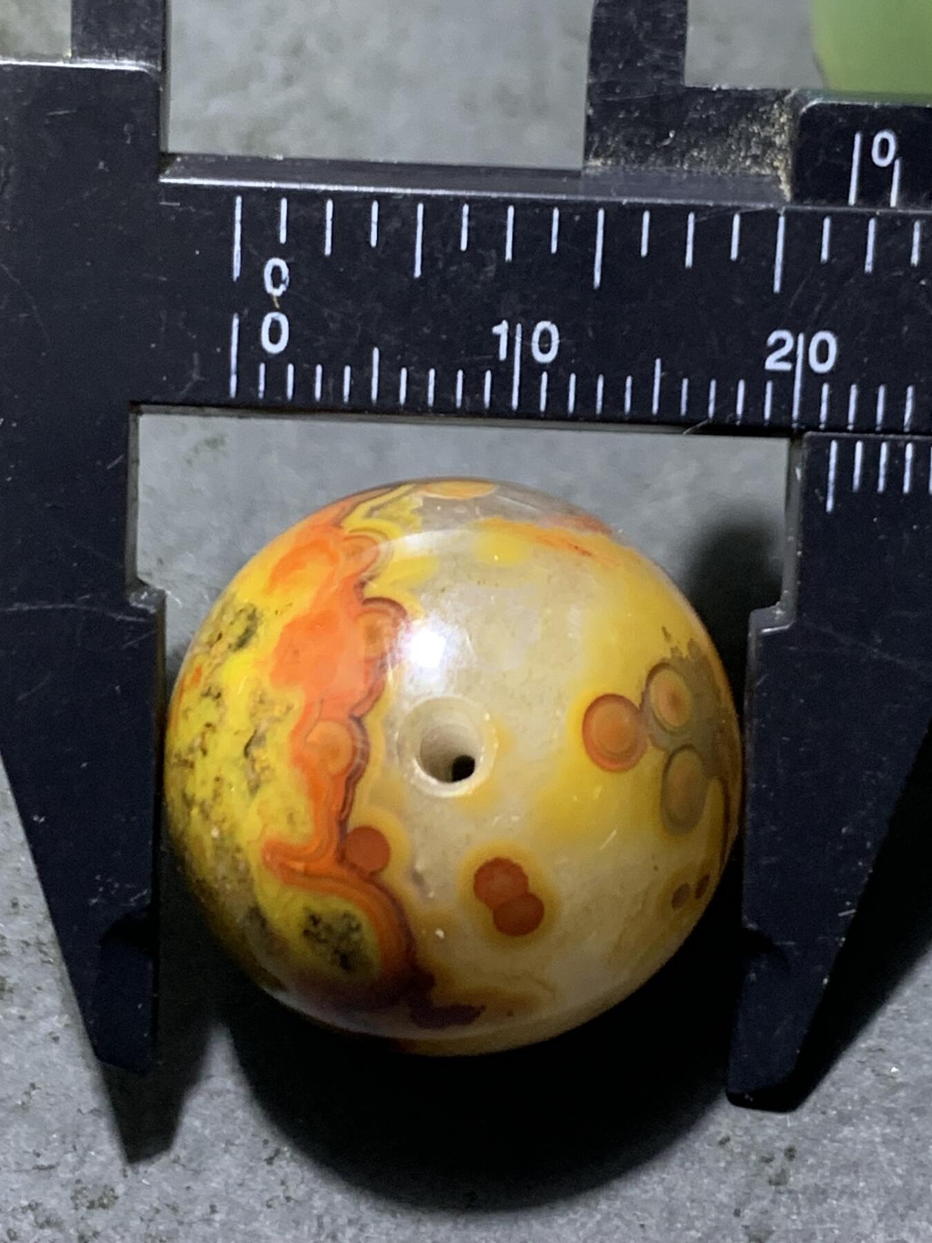 精美高玉化天眼纹冰飘原皮草花纹战国红玛瑙圆珠一个