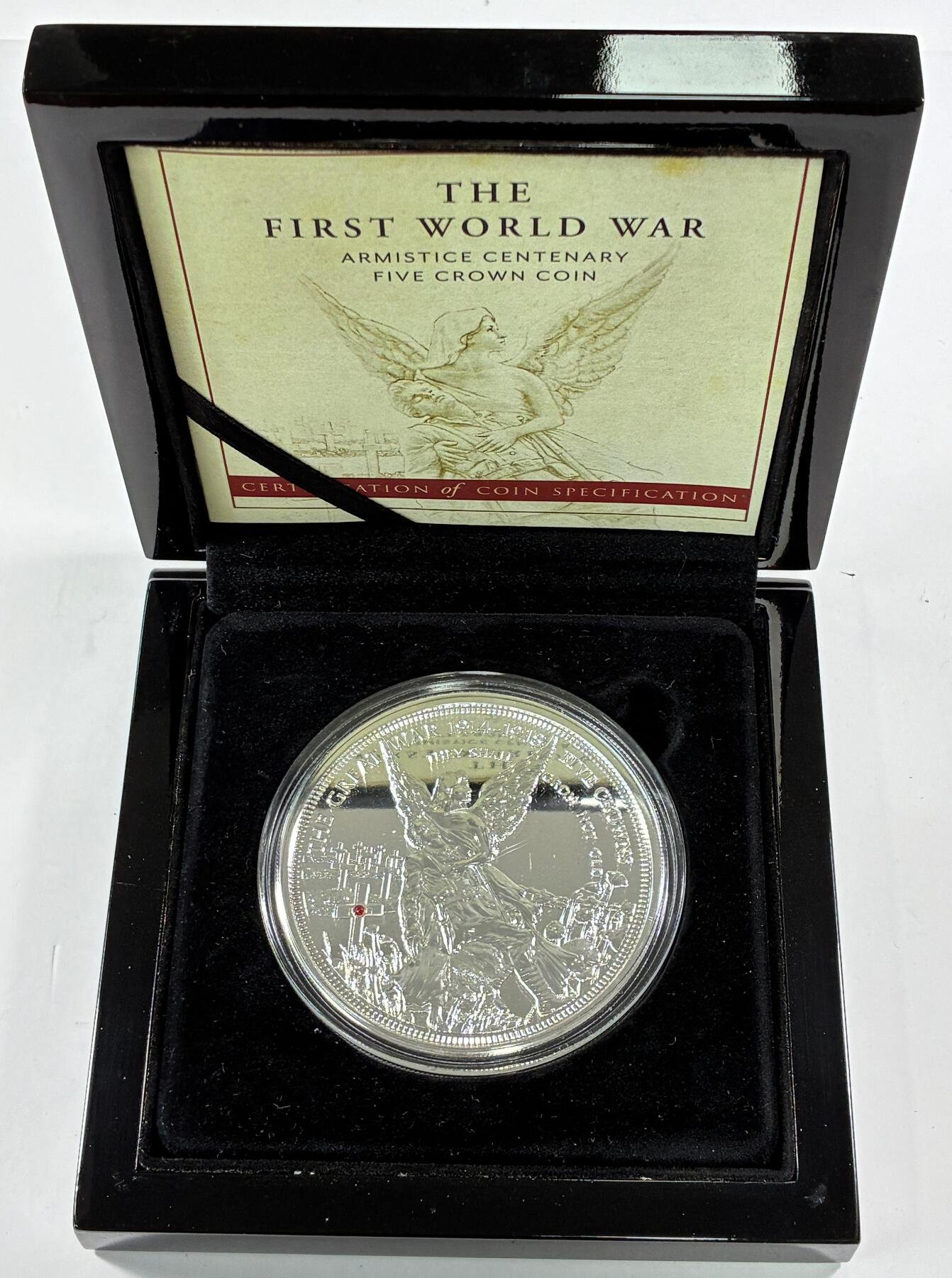 【雨安】【直播拍卖】【世界币章115期-裸币】2025-11-21 周五 19:30 保真 [现代钱币] Tristan da Cunha 特里斯坦-达库尼亚群岛 5克朗 2018年 一战 发行量499