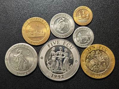 【德藏】世界币章拍卖第154期（拍品征集中~欢迎藏友联系） - 7枚一组 1992年 英国套币