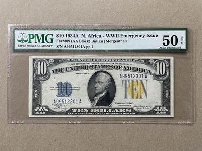 美国1934年A版北非券10元 PMG50EPQ A99512301A - 美国1934年A版北非券10元 PMG50EPQ A99512301A