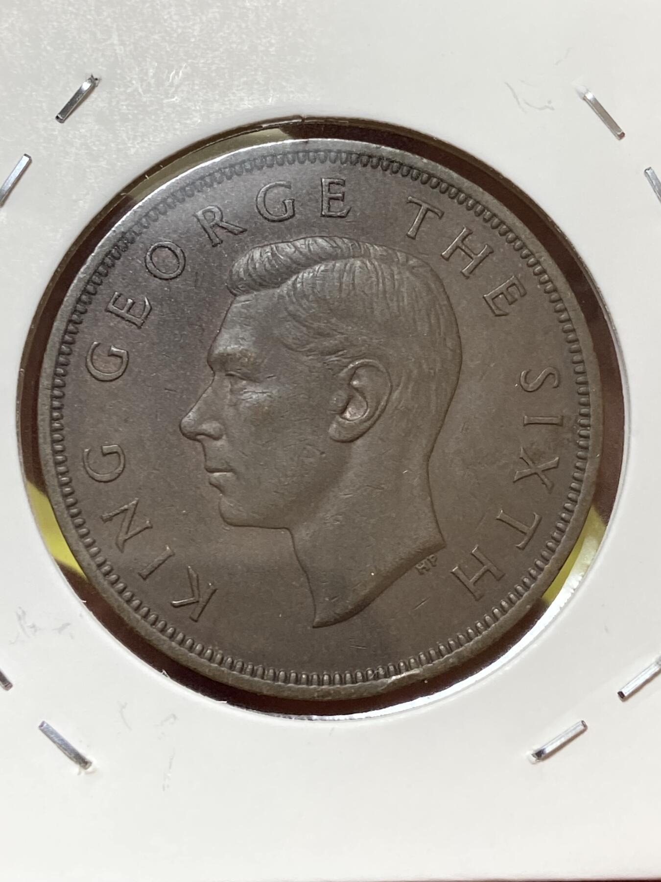 2025年第一百三十一场(总第一百五十七场）外国好品纸夹散币场(免佣金) 好品–新西兰🇳🇿1952年1便士(乔治六世逝世年，第三版关门年)