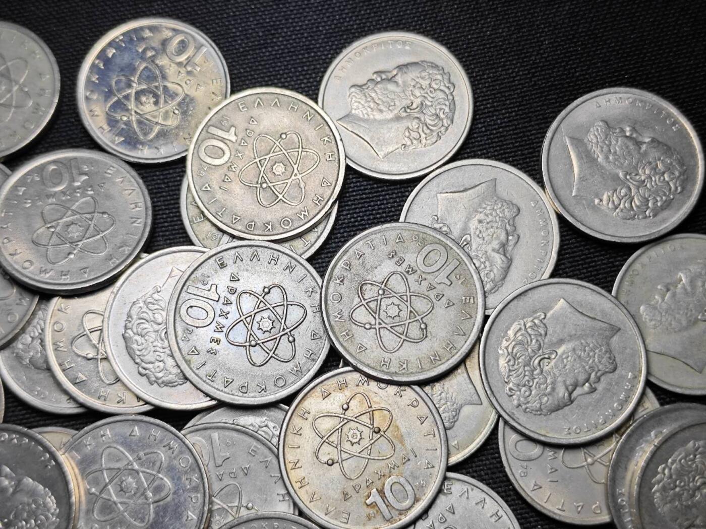 KK钱币收藏小铺 （套币 好品/批量散币 银币）专场  2月预留时间 周末发货  希腊10德拉克马一组79枚