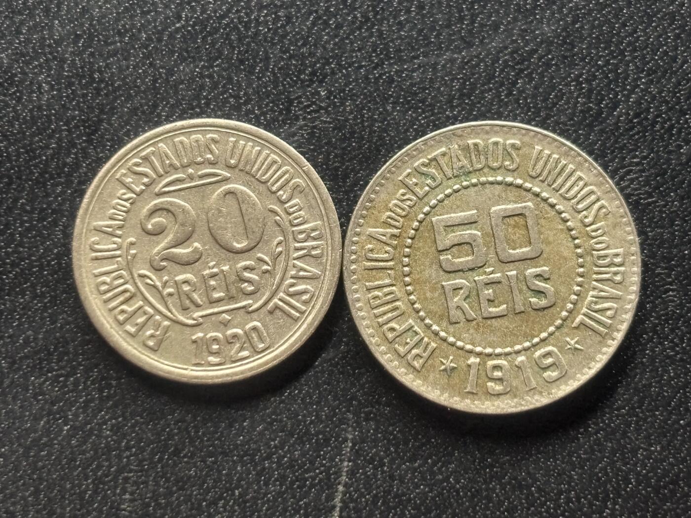 邮泉阁限时拍卖第三十六场 美洲硬币专场（硬币在国外。请付邮费6元。） 巴西1920年代2枚
