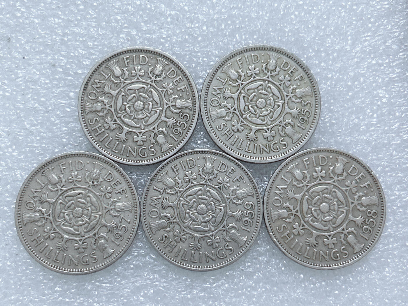 第一海外回流一元起拍收藏 散集专场  第270期 英国50年代2先令硬币 5枚