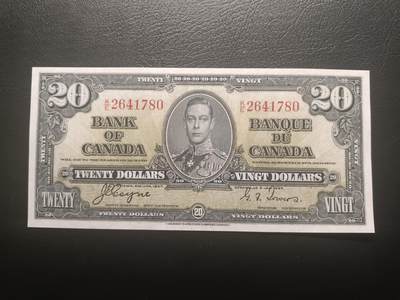 2025十一月第五期，总第203期 - 加拿大1937版20元AUNC，乔治六世国王和农神，稀有中高面值品种