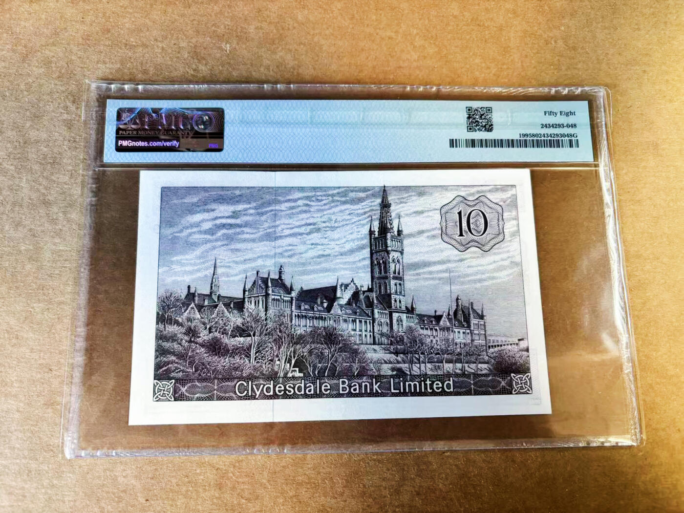 【Blue Auction】世界纸币精拍第753期——18级TOP拍卖/信誉/品质/专业/高效💫 苏格兰 1967年10镑 PMG58 背面格拉斯哥大学 雕刻精美 