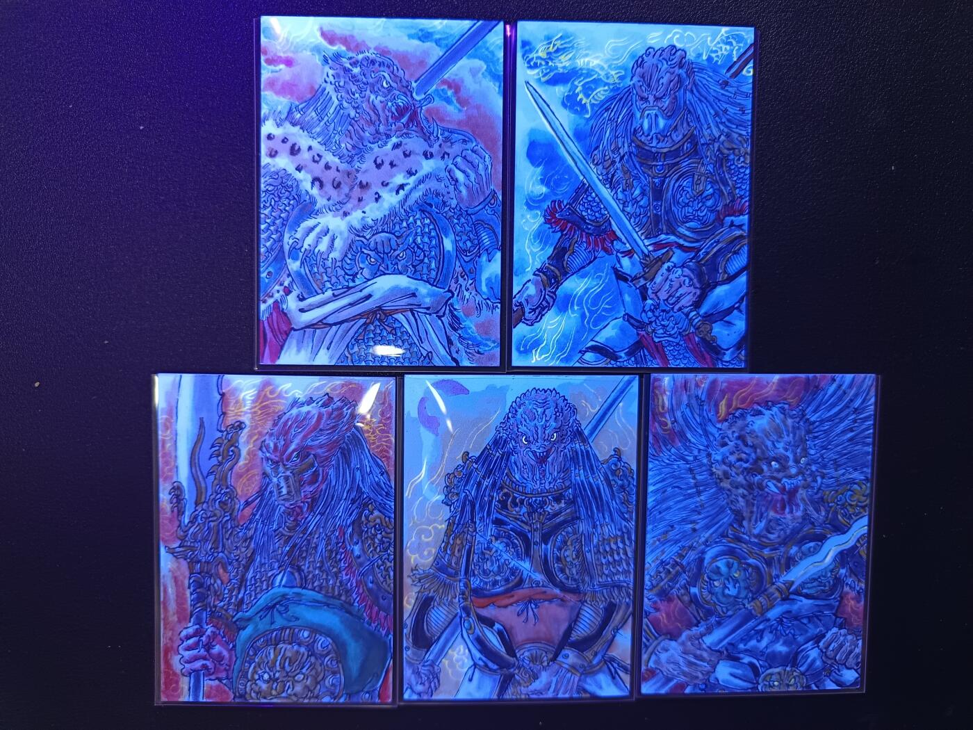 天玑星卡拍第141期《11.24周一截拍》持续收拍收评中 满赠卡需备注 【手绘卡】梦溪工作室 走近科学 张先军 铁血战士版 三国五虎 手绘卡