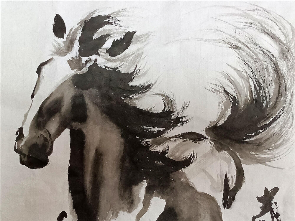 2、王炯智国画神会悲鸿马133×60【302】