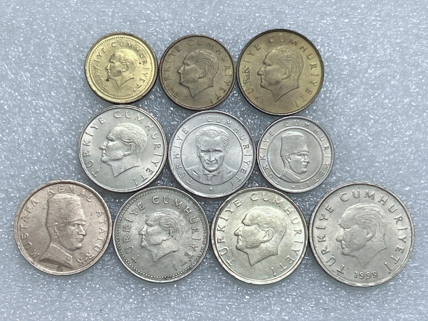 第一海外回流一元起拍收藏 散集专场  第270期 土耳其不同面值硬币 10枚 原光好品
