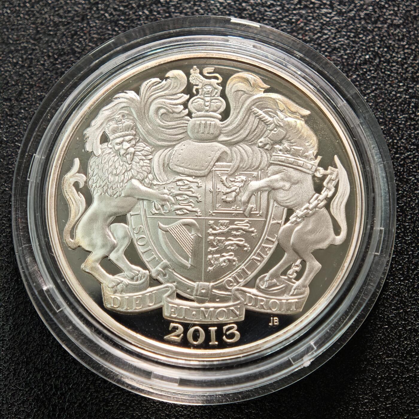 【德藏】世界币章拍卖第154期（拍品征集中~欢迎藏友联系） 2013年 英国伊丽莎白二世女王加冕60周年纪念银币 原盒 原证书