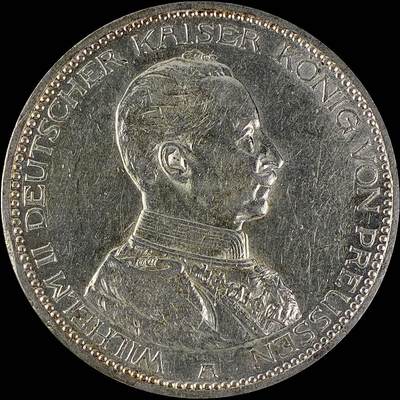 【雨安】【直播拍卖】【世界币章115期-裸币】2025-11-21 周五 19:30 保真 - [裸币德国] Germany 德国 帝国 普鲁士 5马克 (1913-1914) 军装 1913年 AUNC