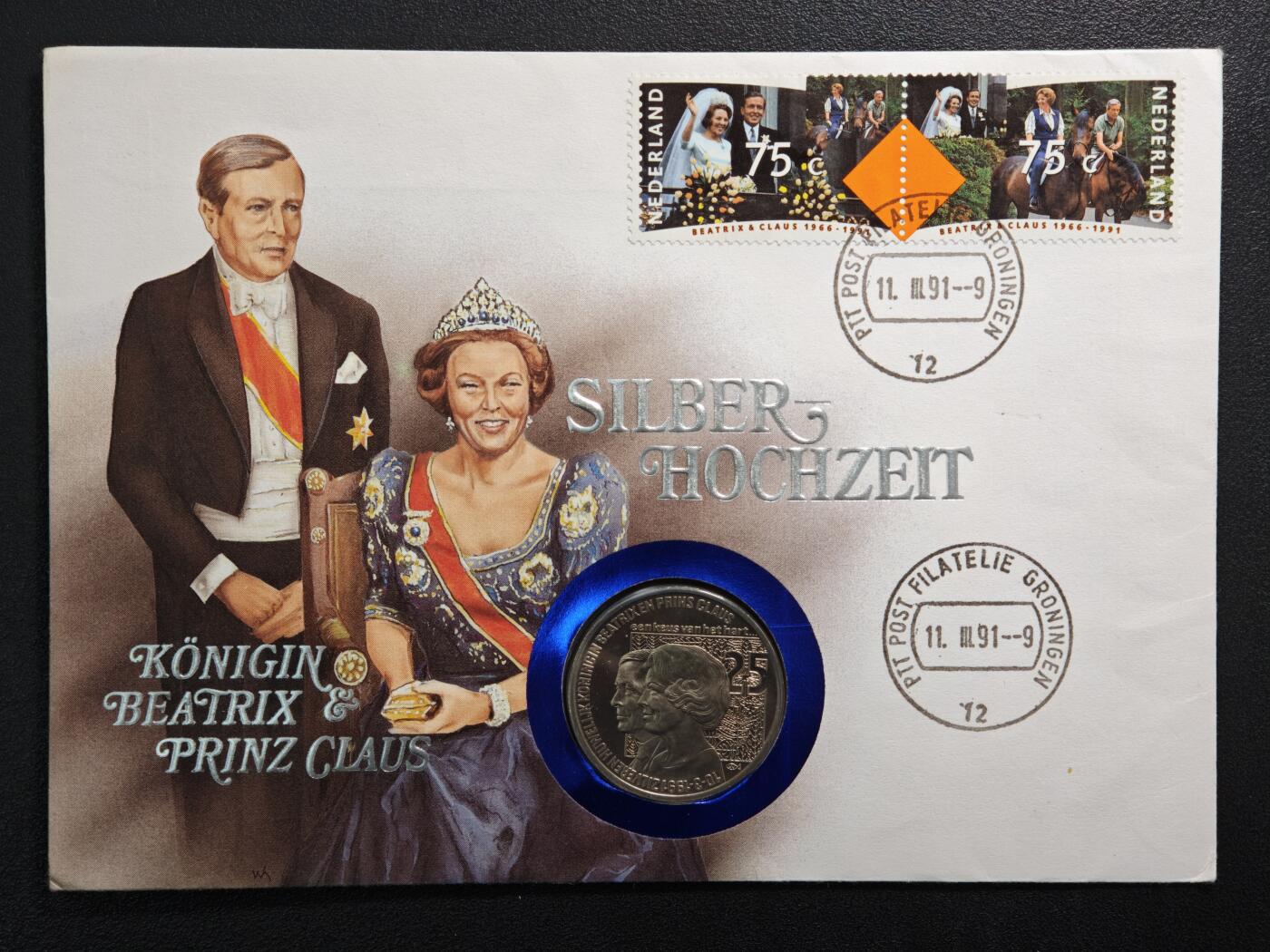 【德藏】世界币章拍卖第154期（拍品征集中~欢迎藏友联系） 3枚一组 德国及荷兰邮币封 装帧精美