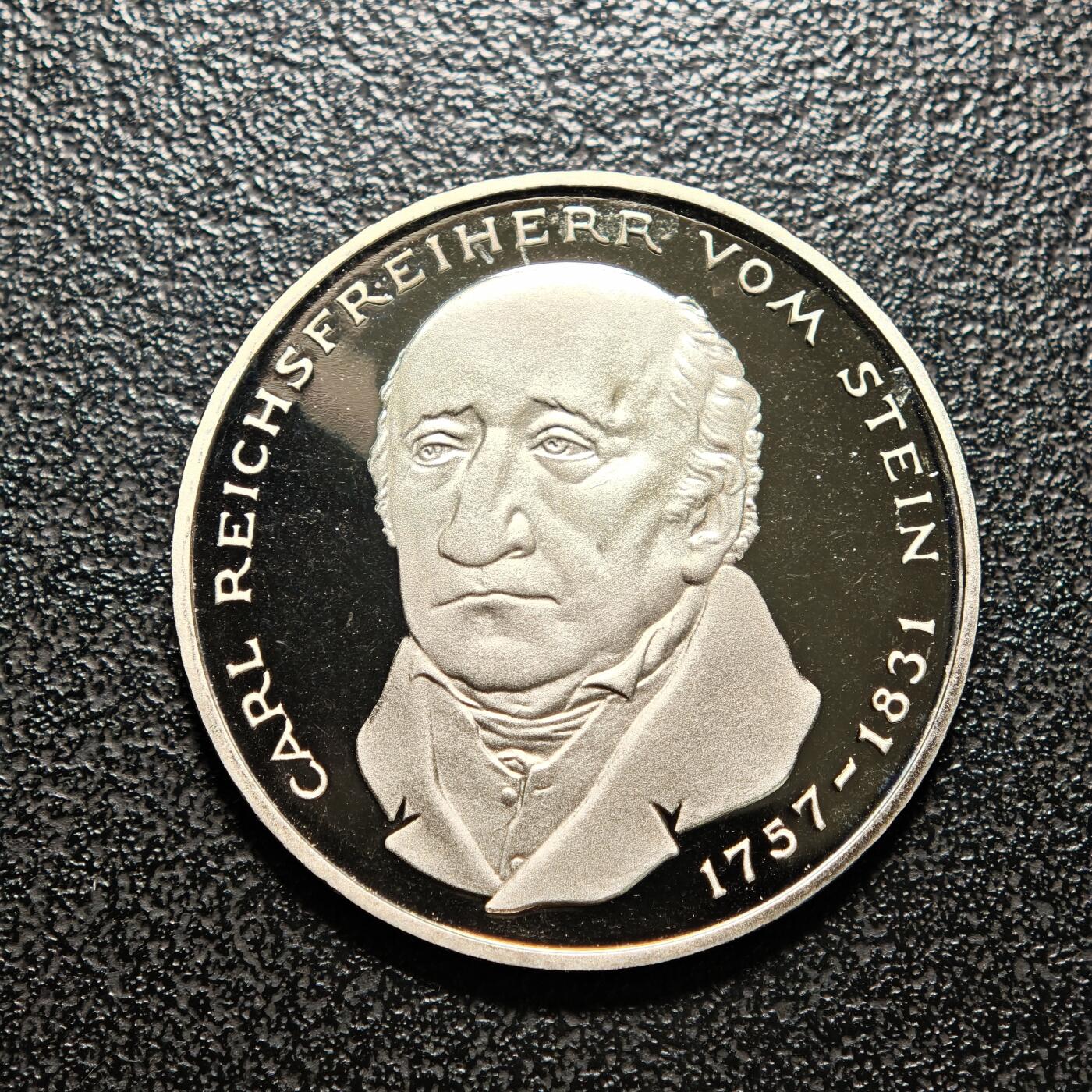 【德藏】世界币章拍卖第154期（拍品征集中~欢迎藏友联系） 1981年 德国政治家卡尔逝世150周年5马克纪念镍币 直径约：28.9mm；重约：10g