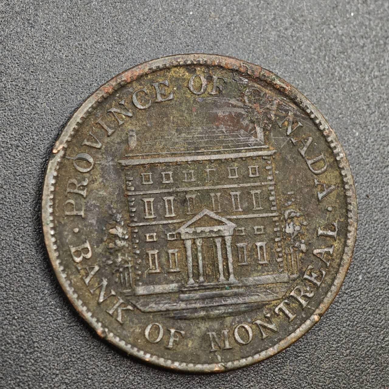 【淘币小摊】实时拍第八百零二拍   散币场   满百包邮可预留二周 每周一统一发货   加拿大蒙特利尔银行1842年半便士铜币代币