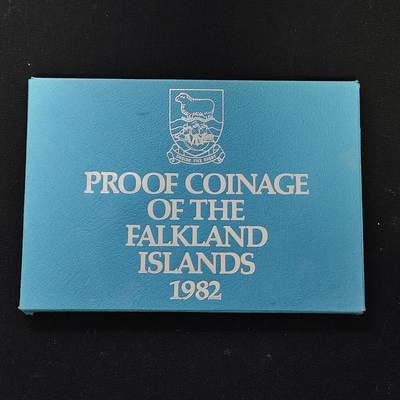 【全场包邮】纯粹捡漏拍479场（免费代拍第16场） - 【少见】福克兰群岛1982年皇家厂经典信封装官方精制套币-量5000