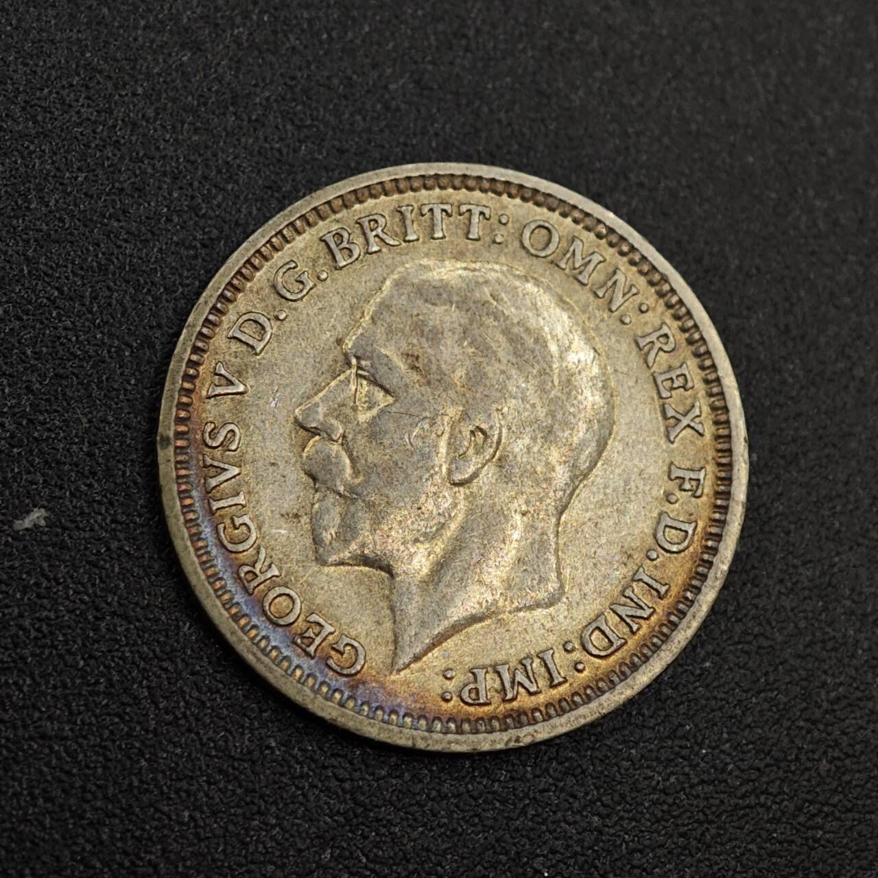 【淘币小摊】实时拍第八百零二拍   散币场   满百包邮可预留二周 每周一统一发货   英国1931年乔治五世3便士银币