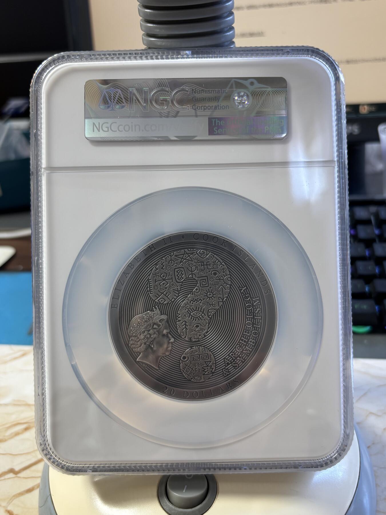 第182期拍卖 库克2020年考古学系列丹德拉神庙3盎司仿古银币NGC-MS70原盒证书，999银，发行333枚