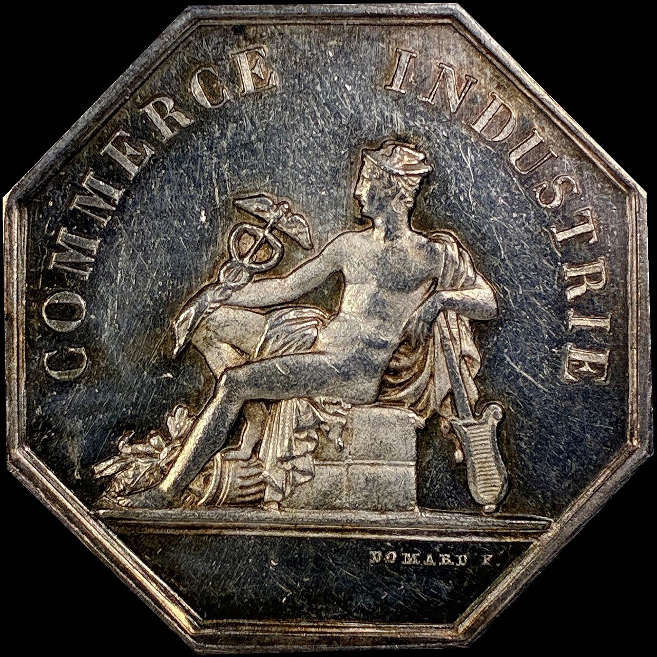 【雨安】【直播拍卖】【世界币章115期-裸币】2025-11-21 周五 19:30 保真 [章] France 章 法国 八角 19世纪 工业协会 八角银章 21克