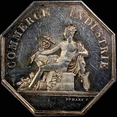 【雨安】【直播拍卖】【世界币章115期-裸币】2025-11-21 周五 19:30 保真 - [章] France 章 法国 八角 19世纪 工业协会 八角银章 21克