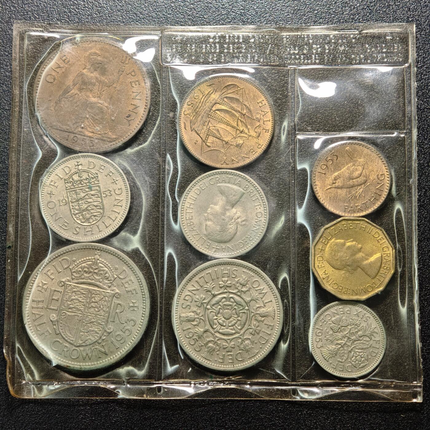 【德藏】世界币章拍卖第154期（拍品征集中~欢迎藏友联系） 9枚一组 1953年 英国套币