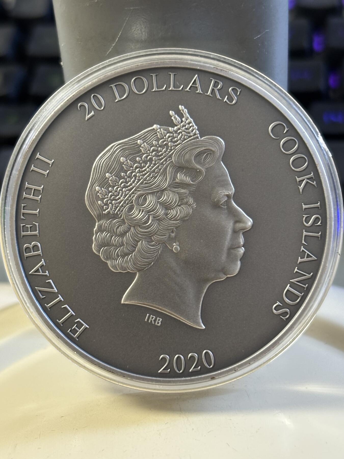 第182期拍卖 库克2020年世界之神系列4湿婆3盎司高浮雕纪念银币，999银，发行333枚