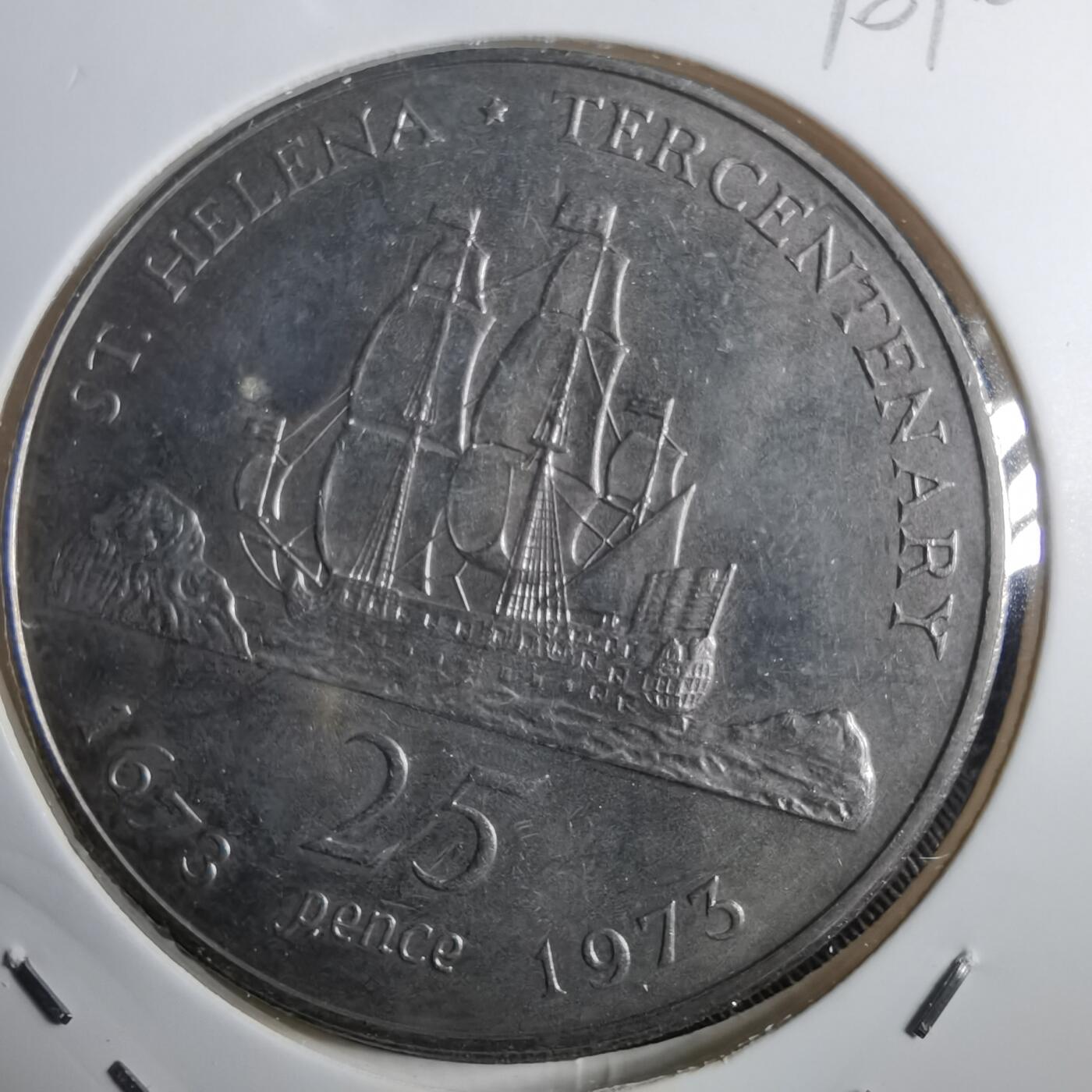 沼泽如烟--第910场 圣赫勒拿1973年25便士纪念币