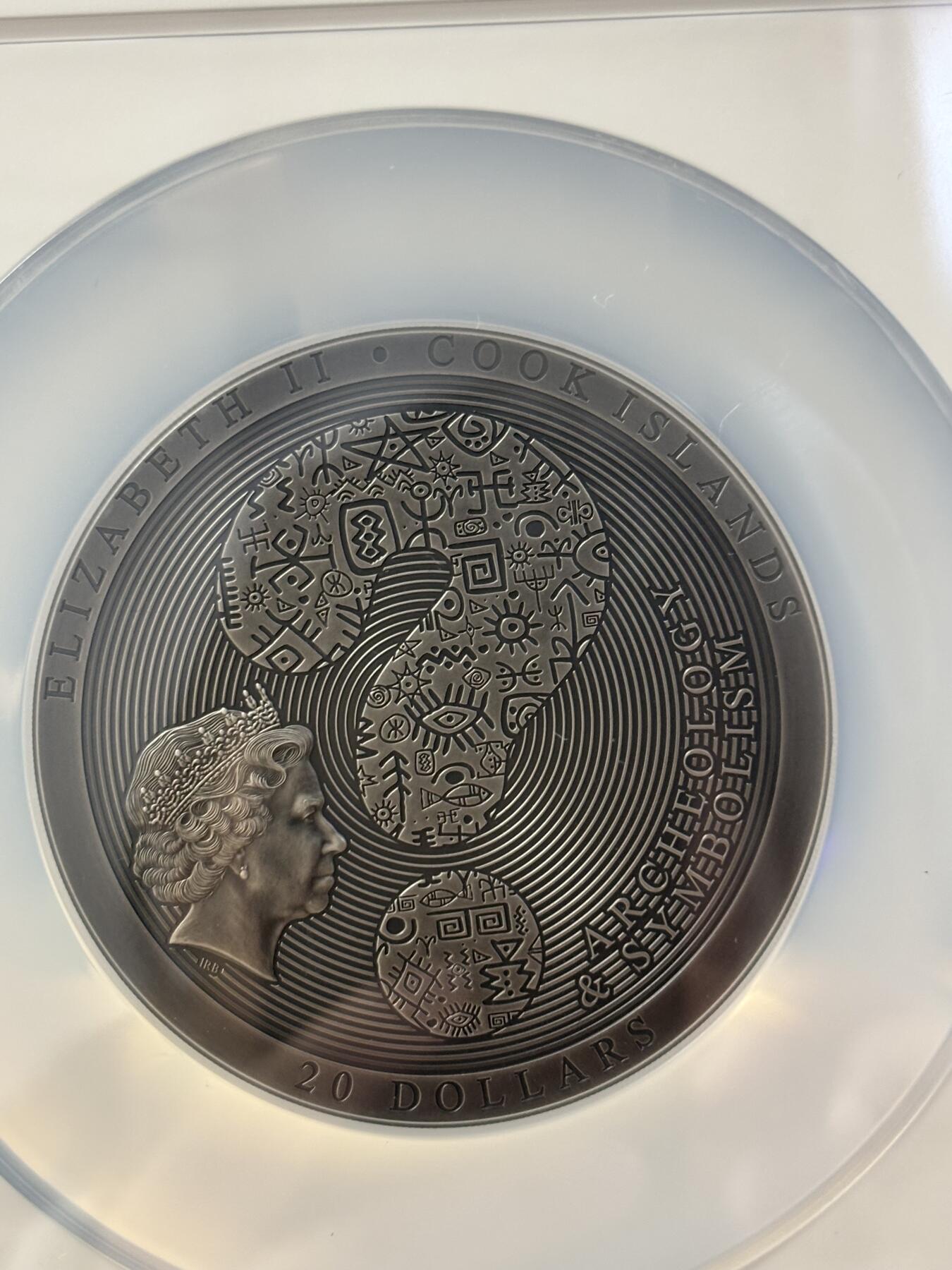 第182期拍卖 库克2020年考古学系列丹德拉神庙3盎司仿古银币NGC-MS70原盒证书，999银，发行333枚