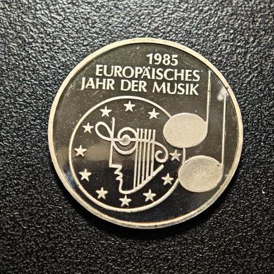 【德藏】世界币章拍卖第154期（拍品征集中~欢迎藏友联系） - 1985年 德国欧洲音乐年5马克纪念镍币 直径约：29mm；重约：10g