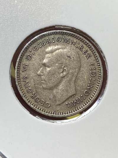 2025年第一百三十一场(总第一百五十七场）外国好品纸夹散币场(免佣金) - 澳大利亚🇦🇺1943年3便士银币(乔治六世第一版，m版墨尔本造，925高银)