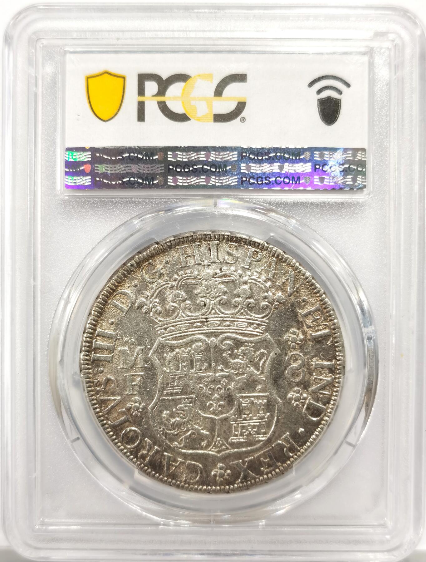 博洋堂世界钱币拍卖第149期（全场包邮） PCGS AU50 西属墨西哥1769年MO MF地球双柱 底板凝霜，无弱打，高点细节具在