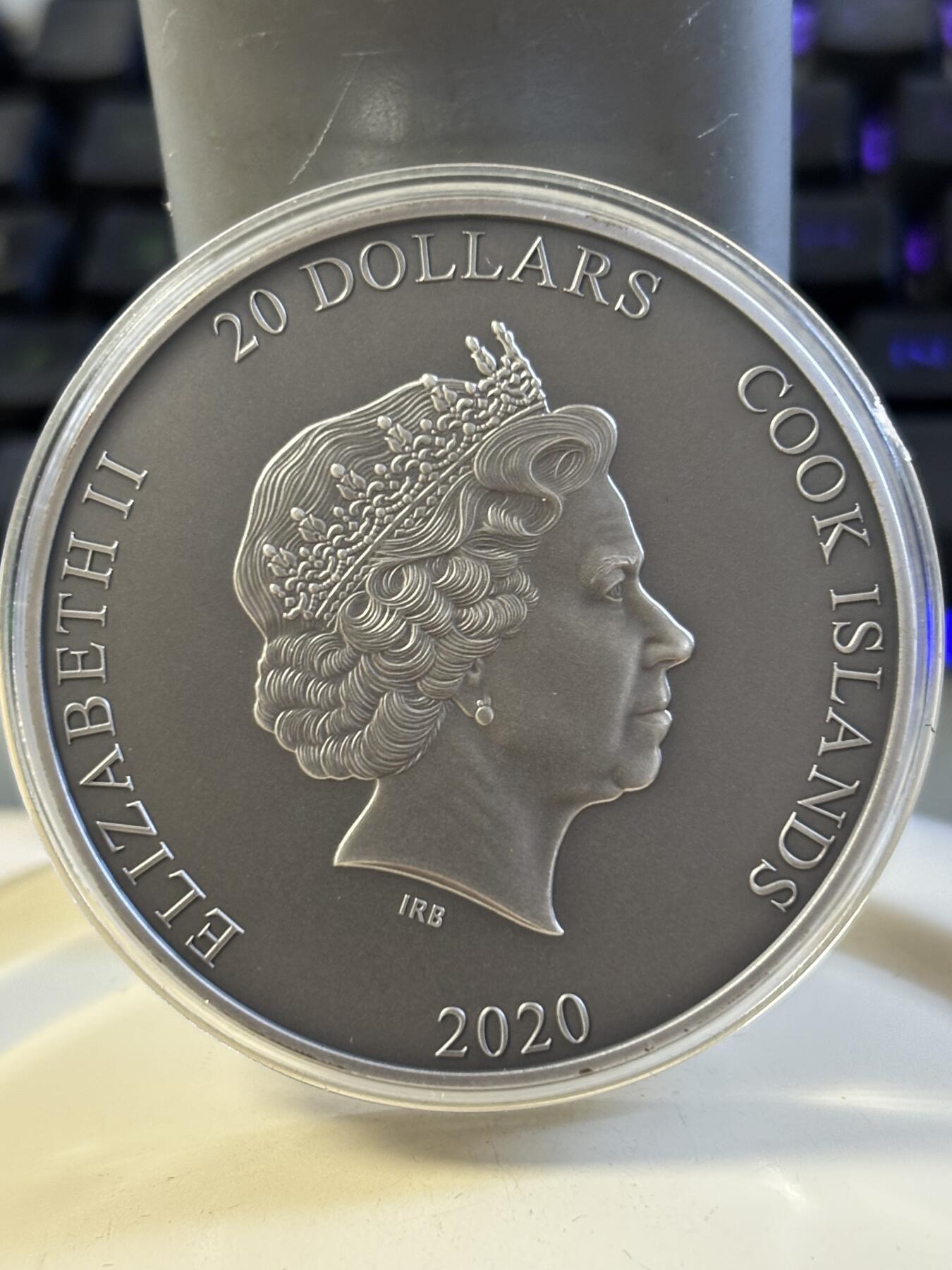 第182期拍卖 库克2020年世界之神系列4湿婆3盎司高浮雕纪念银币，999银，发行333枚