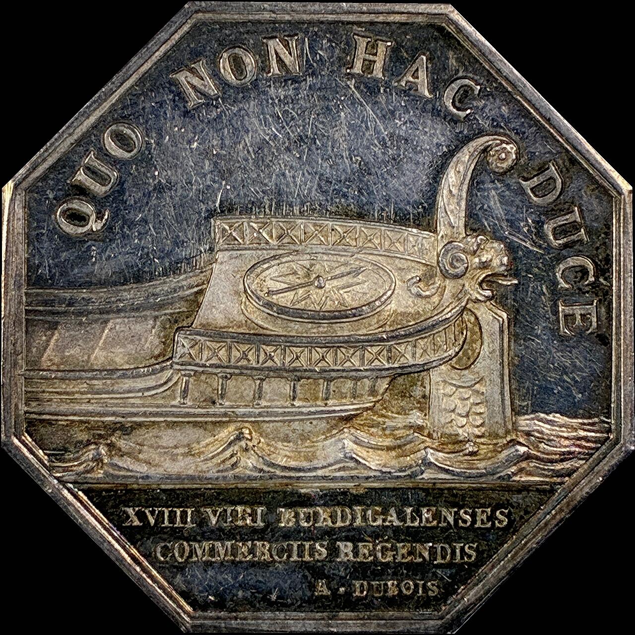 【雨安】【直播拍卖】【世界币章115期-裸币】2025-11-21 周五 19:30 保真 [章] France 章 法国 八角 19世纪 工业协会 八角银章 21克