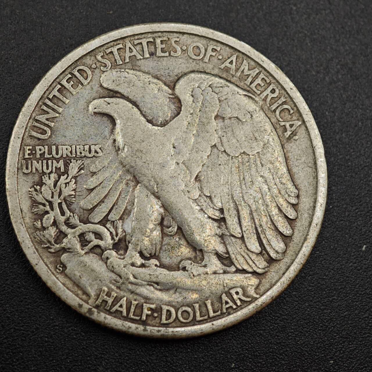 【淘币小摊】实时拍第八百零二拍   散币场   满百包邮可预留二周 每周一统一发货   美国1943年行走半美元银币